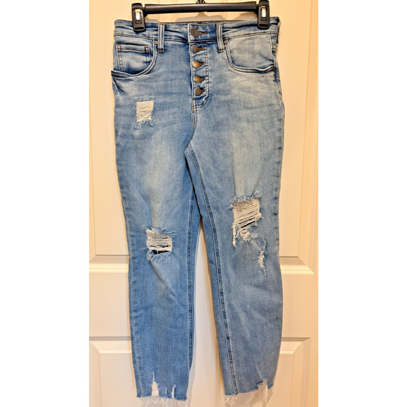 KUT From The Kloth Rachael Fab AB Mom Jeans Size 2 Distressed Denim - Picture 1 of 6